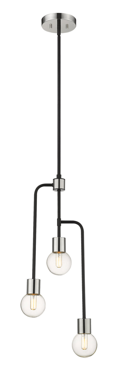 Z-Lite Canada - Three Light Chandelier - Neutra - Matte Black / Polished Nickel- Union Lighting Luminaires Decor