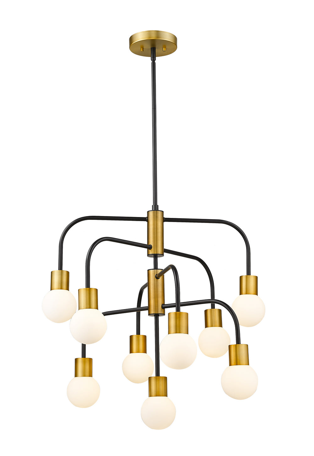 Z-Lite Canada - Nine Light Chandelier - Neutra - Matte Black + Foundry Brass- Union Lighting Luminaires Decor