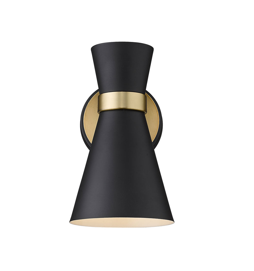 Z-Lite Canada - One Light Wall Sconce - Soriano - Matte Black + Heritage Brass- Union Lighting Luminaires Decor