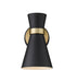 Z-Lite Canada - One Light Wall Sconce - Soriano - Matte Black + Heritage Brass- Union Lighting Luminaires Decor