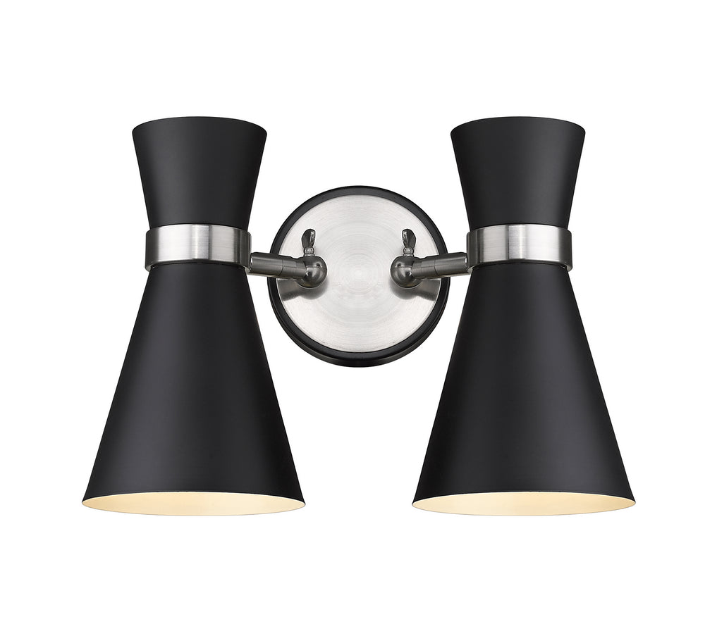 Z-Lite Canada - Two Light Wall Sconce - Soriano - Matte Black + Brushed Nickel- Union Lighting Luminaires Decor