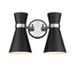 Z-Lite Canada - Two Light Wall Sconce - Soriano - Matte Black + Brushed Nickel- Union Lighting Luminaires Decor