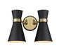 Z-Lite Canada - Two Light Wall Sconce - Soriano - Matte Black + Heritage Brass- Union Lighting Luminaires Decor