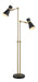 Z-Lite Canada - Two Light Floor Lamp - Soriano - Matte Black + Heritage Brass- Union Lighting Luminaires Decor