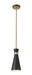 Z-Lite Canada - One Light Pendant - Soriano - Matte Black + Heritage Brass- Union Lighting Luminaires Decor