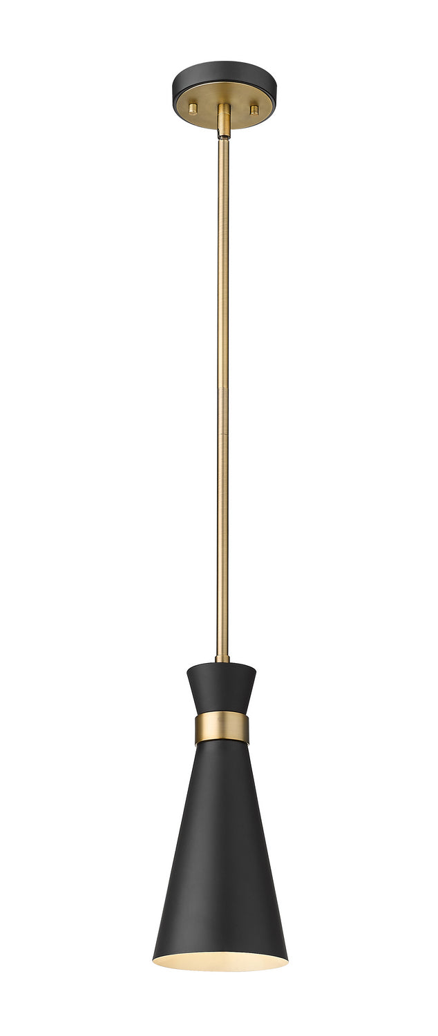 Z-Lite Canada - One Light Pendant - Soriano - Matte Black + Heritage Brass- Union Lighting Luminaires Decor