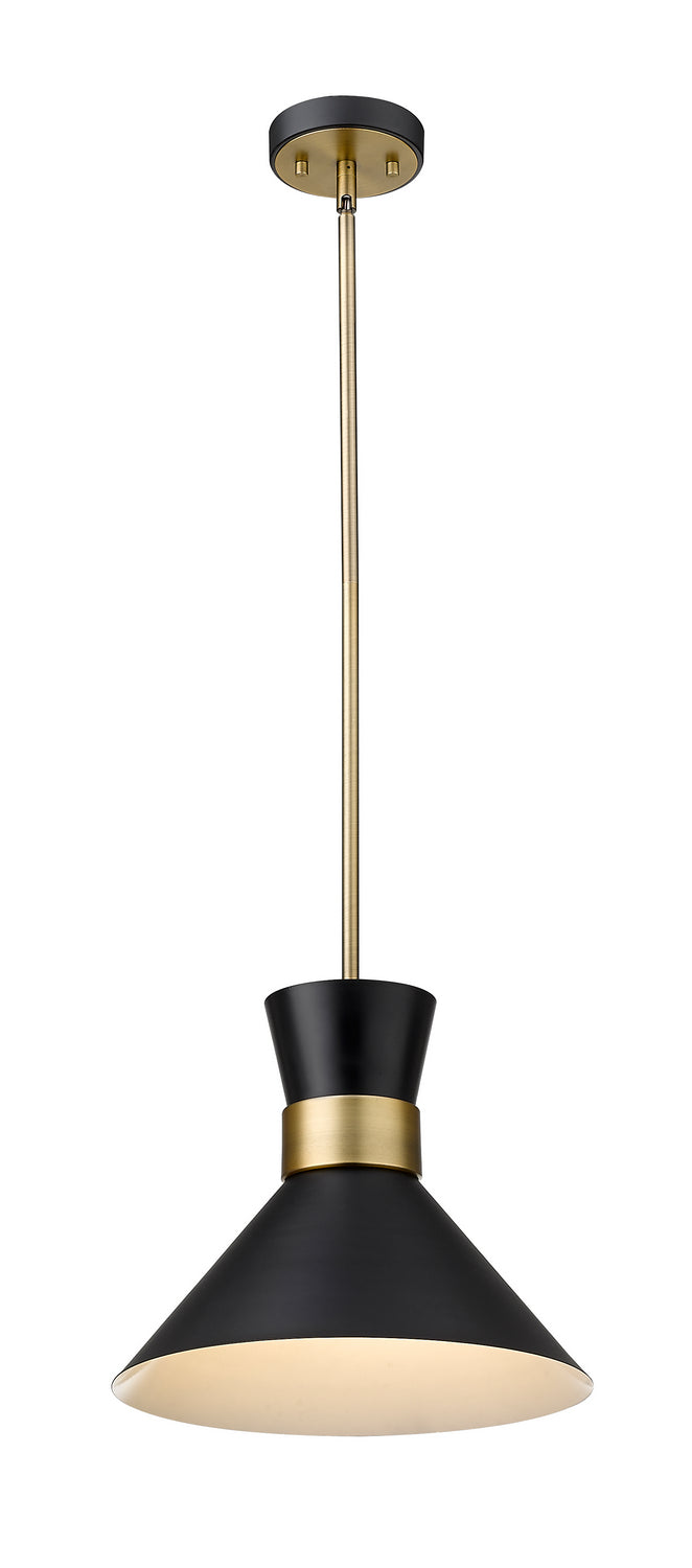 Z-Lite Canada - One Light Pendant - Soriano - Matte Black + Heritage Brass- Union Lighting Luminaires Decor