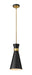 Z-Lite Canada - One Light Pendant - Soriano - Matte Black + Heritage Brass- Union Lighting Luminaires Decor