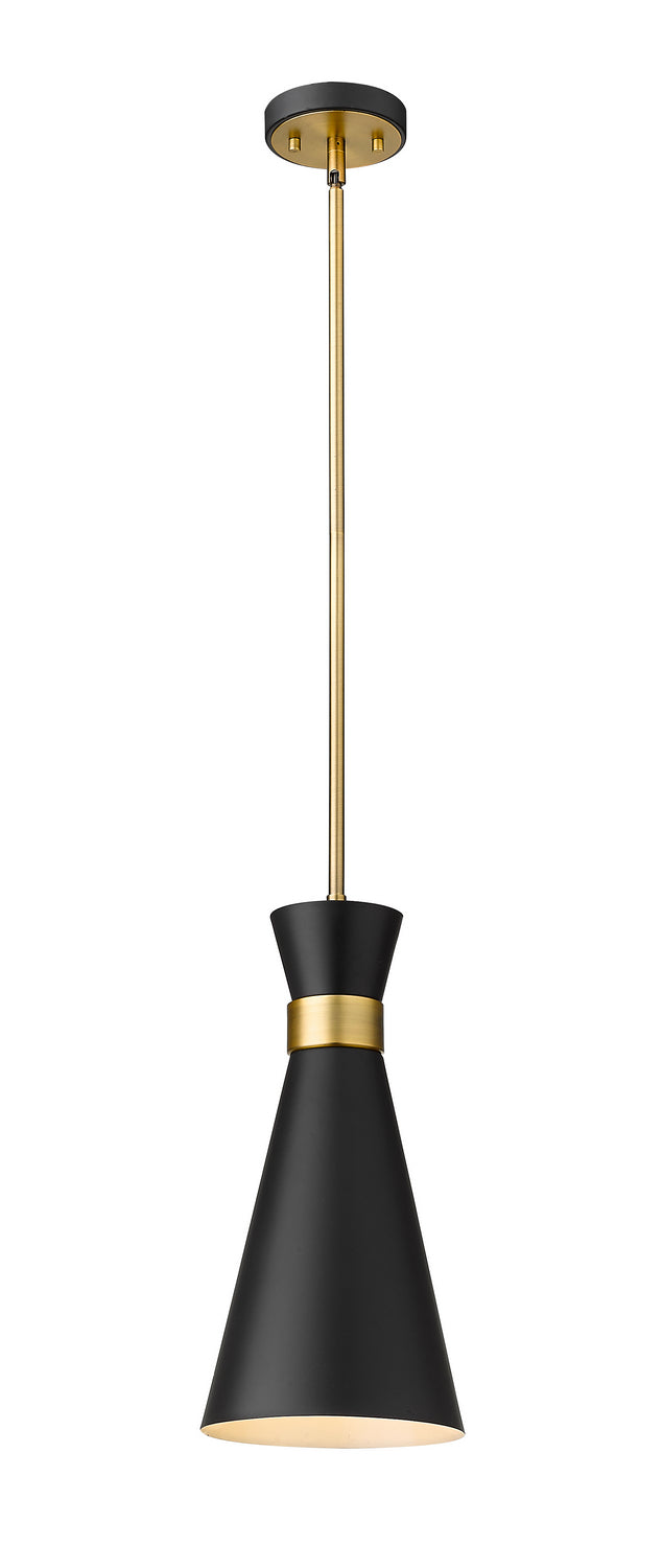 Z-Lite Canada - One Light Pendant - Soriano - Matte Black + Heritage Brass- Union Lighting Luminaires Decor