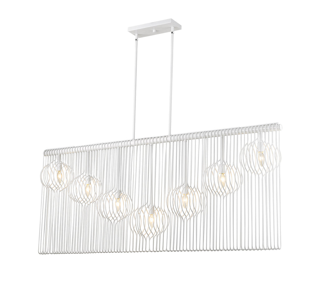 Z-Lite Canada - Seven Light Linear Chandelier - Contour - White- Union Lighting Luminaires Decor