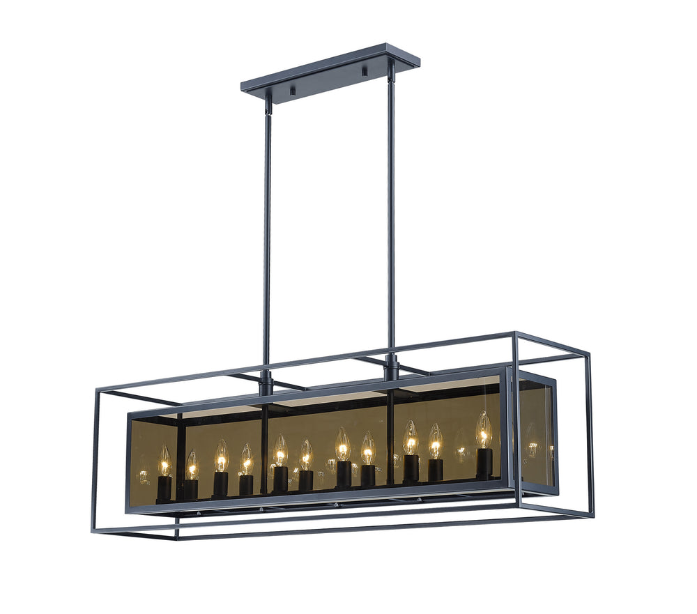 Z-Lite Canada - 12 Light Linear Chandelier - Infinity - Misty Charcoal- Union Lighting Luminaires Decor