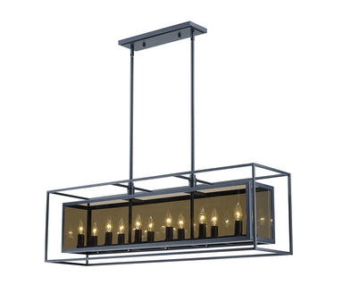 Z-Lite Canada - 12 Light Linear Chandelier - Infinity - Misty Charcoal- Union Lighting Luminaires Decor