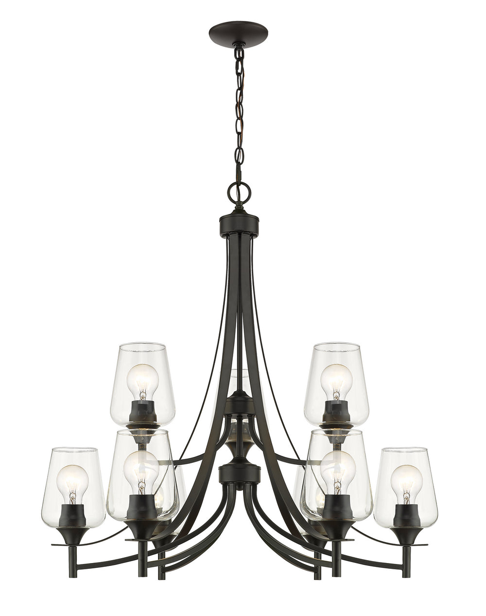 Z-Lite Canada - Nine Light Chandelier - Joliet - Matte Black- Union Lighting Luminaires Decor