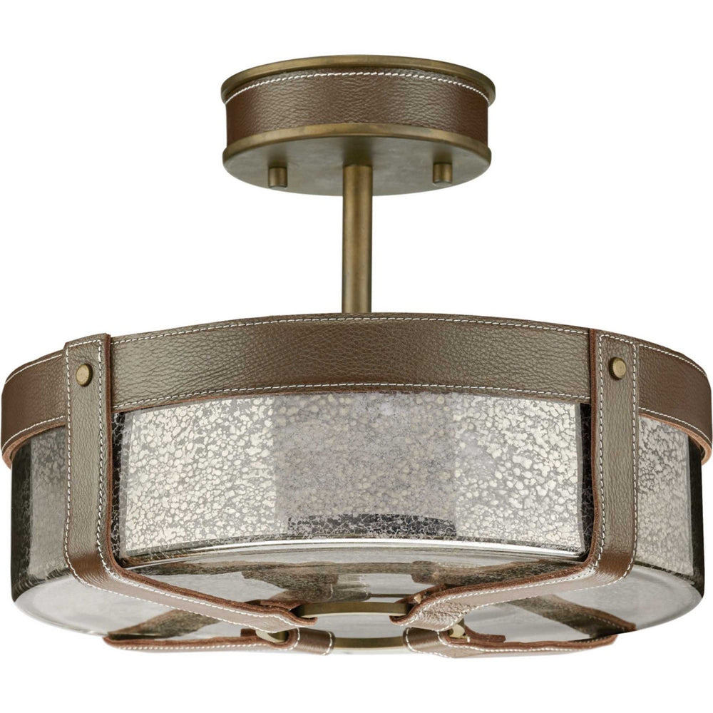 Progress Canada - Four Light Semi Flush Mount - Point Dume-Rockdance - Aged Brass- Union Lighting Luminaires Decor