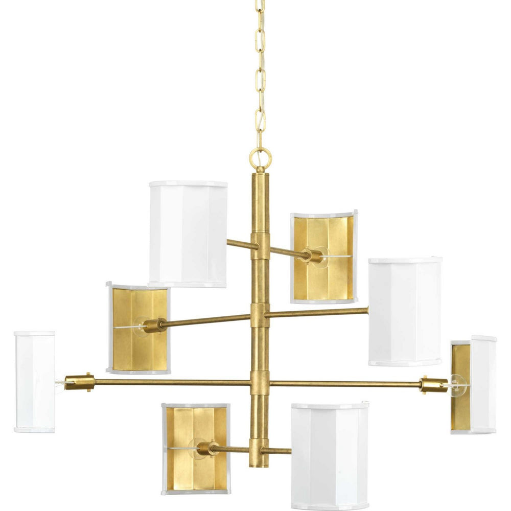 Progress Canada - Eight Light Chandelier - Point Dume-Wandermere - Brushed Brass- Union Lighting Luminaires Decor