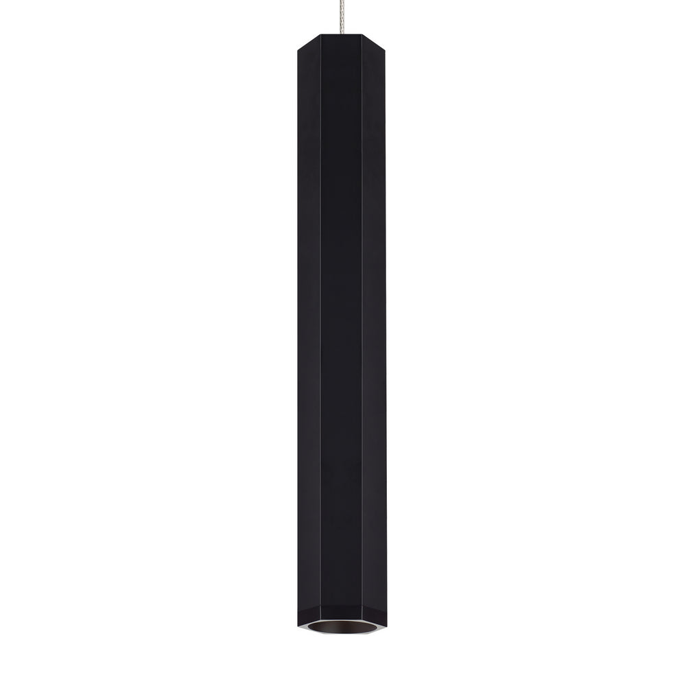 Visual Comfort Modern - LED Pendant - Blok - Matte Black/Satin Nickel- Union Lighting Luminaires Decor