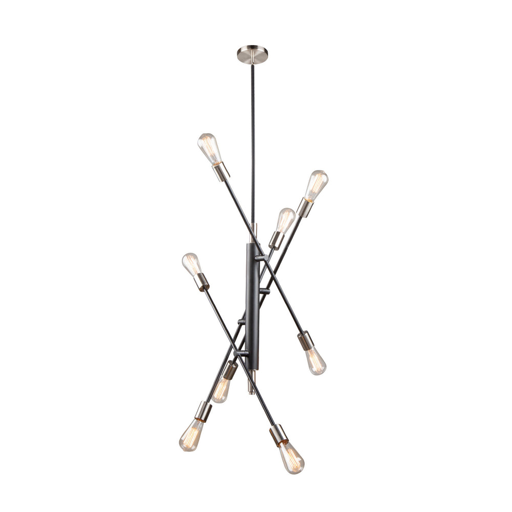 Artcraft Canada - Eight Light Pendant - Truro - Black & Brushed Nickel- Union Lighting Luminaires Decor