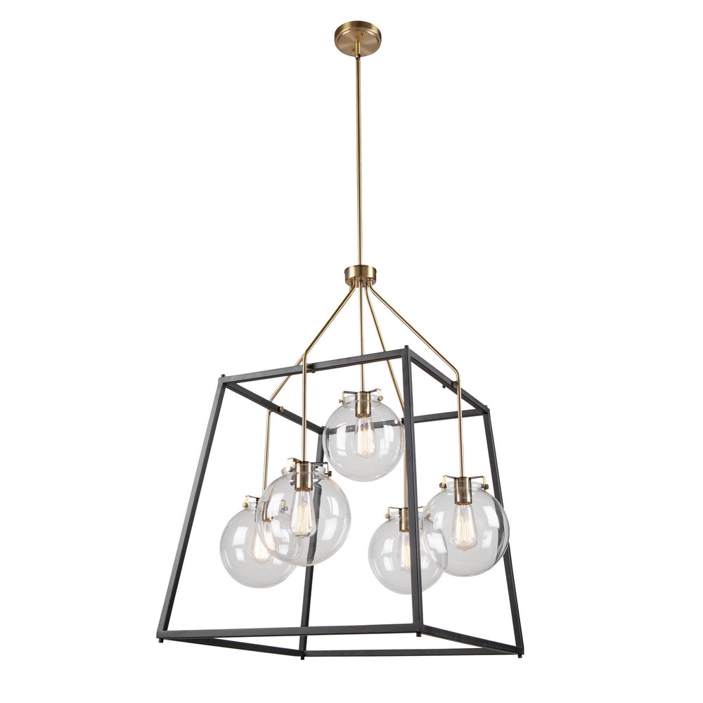Artcraft Canada - Five Light Chandelier - Bridgetown - Black & Harvest Brass- Union Lighting Luminaires Decor