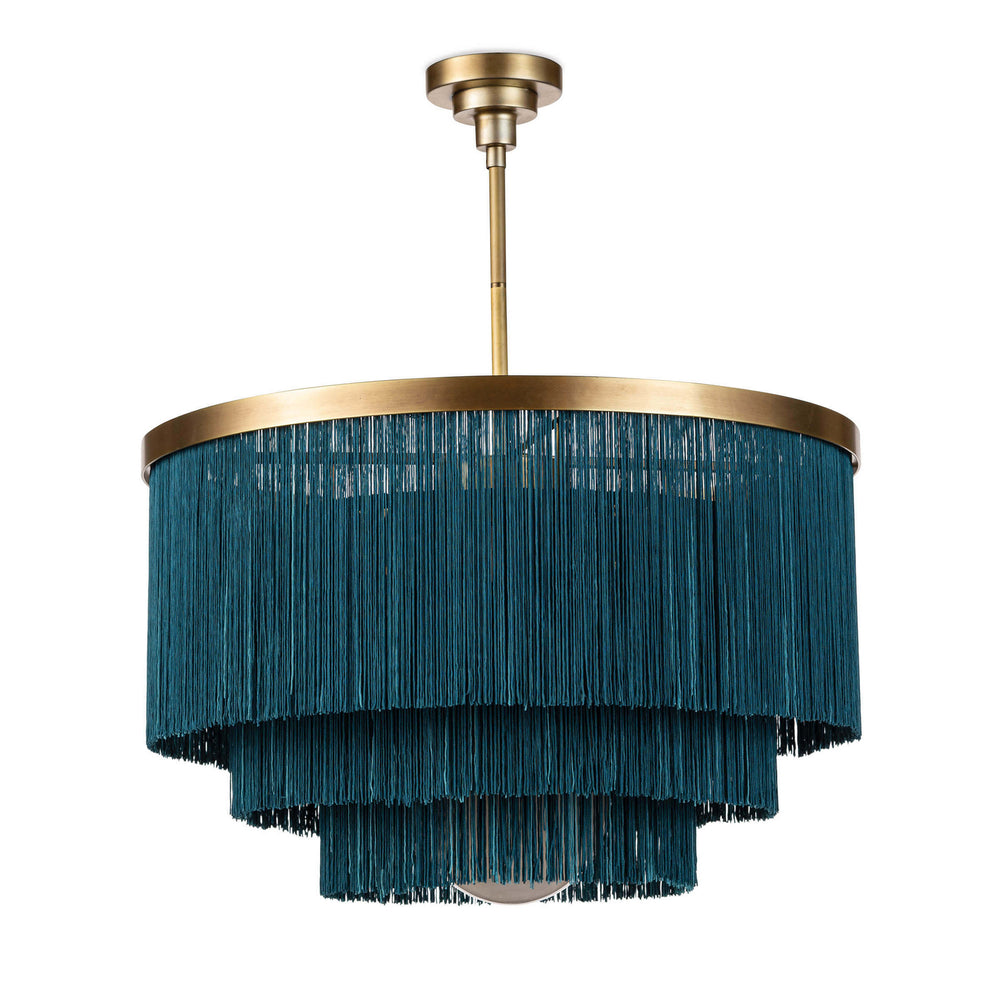 Regina Andrew Canada - Four Light Chandelier - Cabaret Fringe - Natural Brass- Union Lighting Luminaires Decor