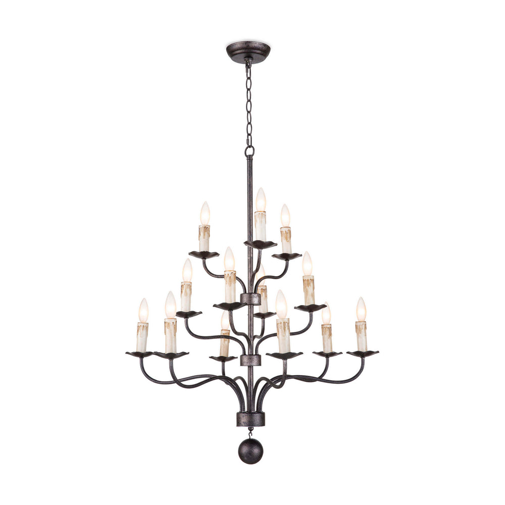 Regina Andrew - 13 Light Chandelier - Caden - Blackened Iron- Union Lighting Luminaires Decor