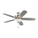 Generation Lighting Canada - 60" Ceiling Fan - Colony - Brushed Steel- Union Lighting Luminaires Decor