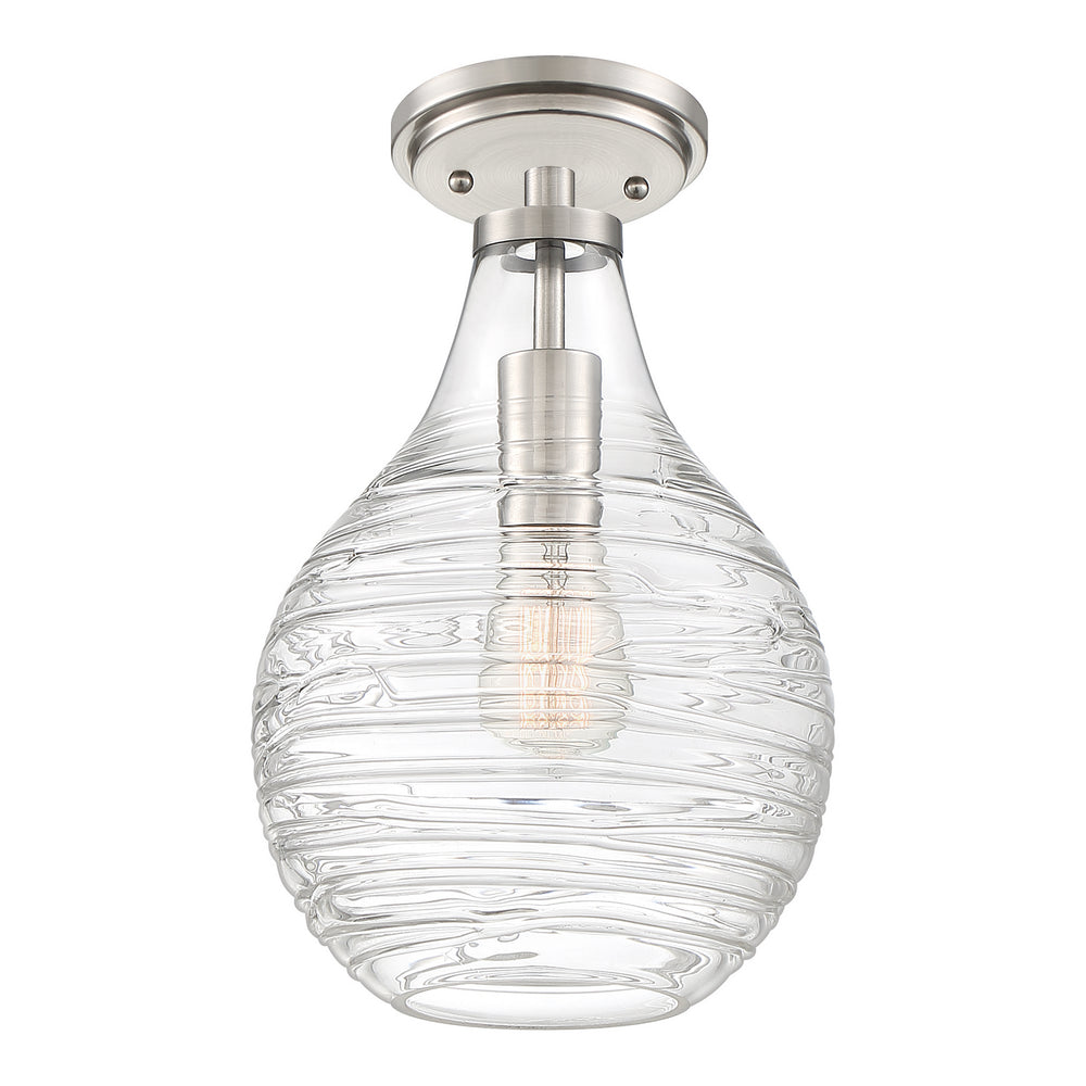 Quoizel - One Light Semi-Flush Mount - Genie - Brushed Nickel- Union Lighting Luminaires Decor