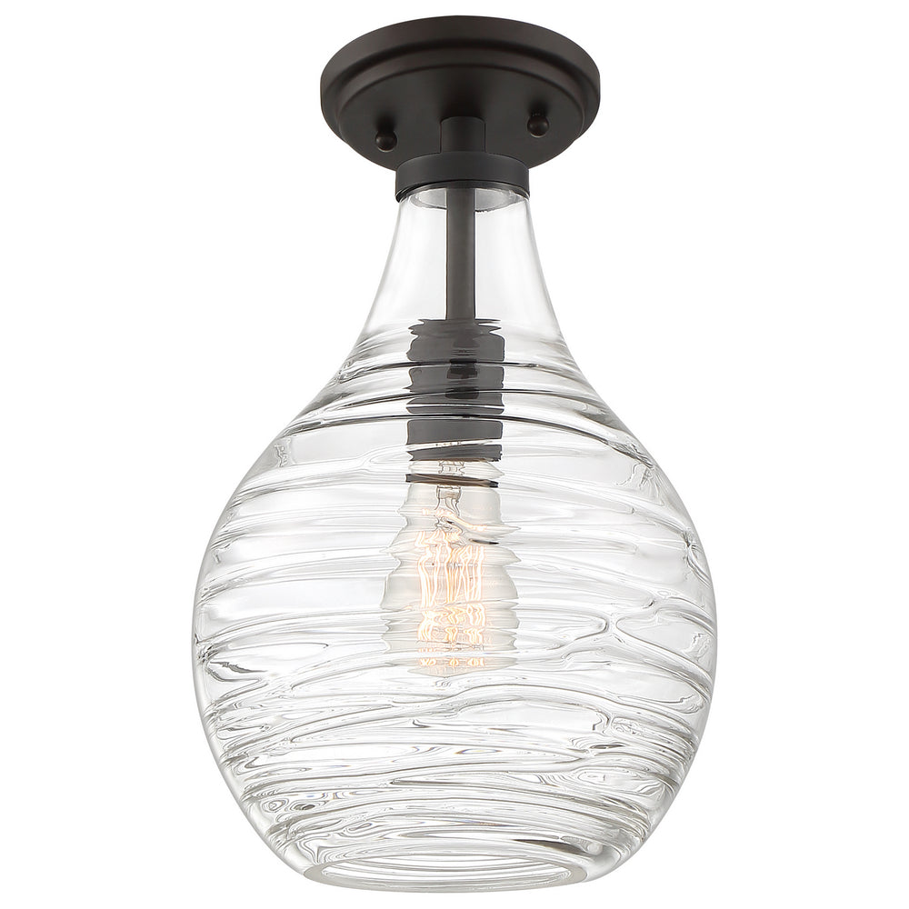 Quoizel - One Light Semi-Flush Mount - Genie - Old Bronze- Union Lighting Luminaires Decor