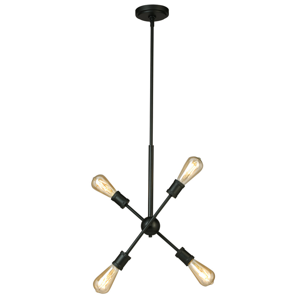 Eglo Canada - Four Light Pendant - Etris Row - Black- Union Lighting Luminaires Decor