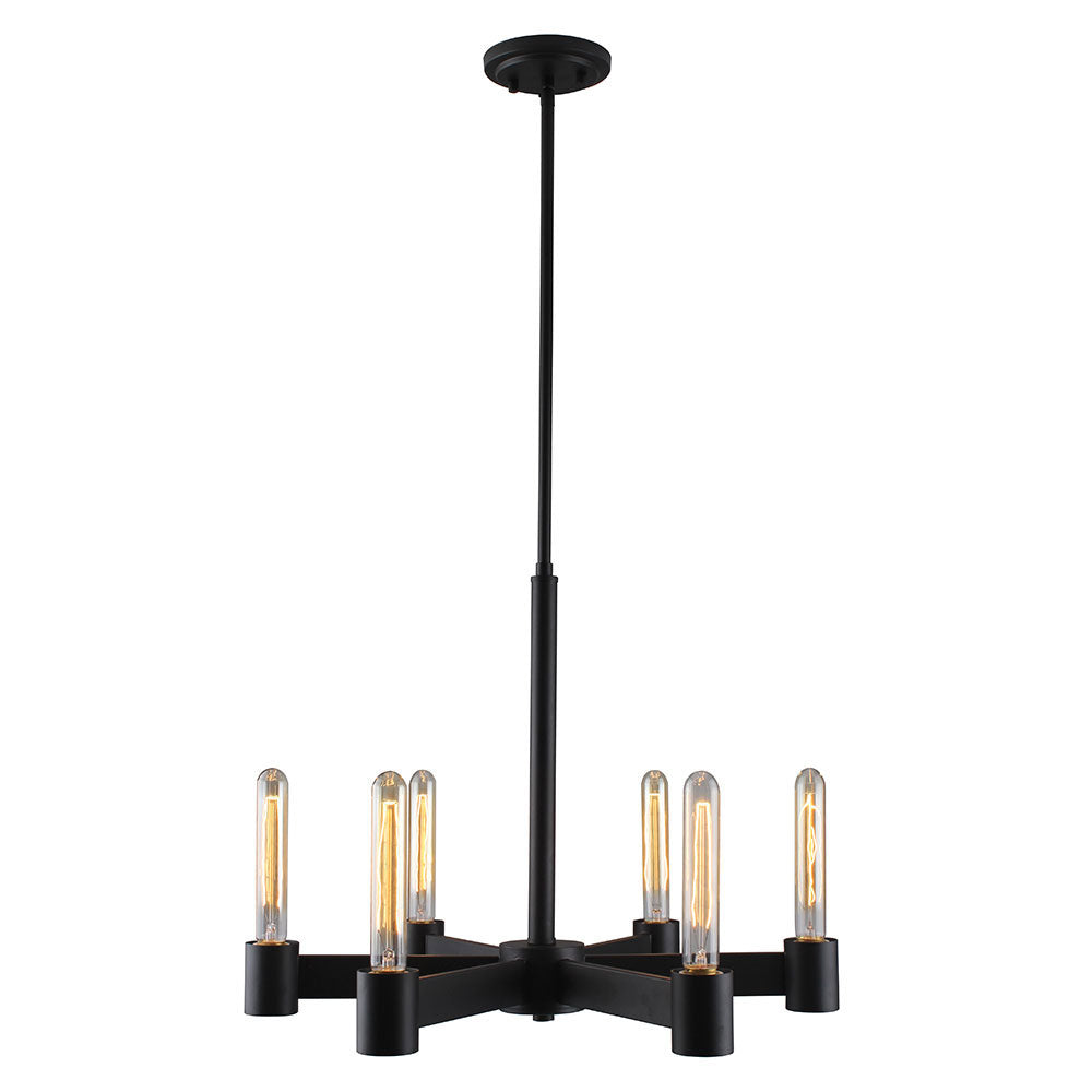 Eglo Canada - Six Light Chandelier - Broyles - Matte Black- Union Lighting Luminaires Decor
