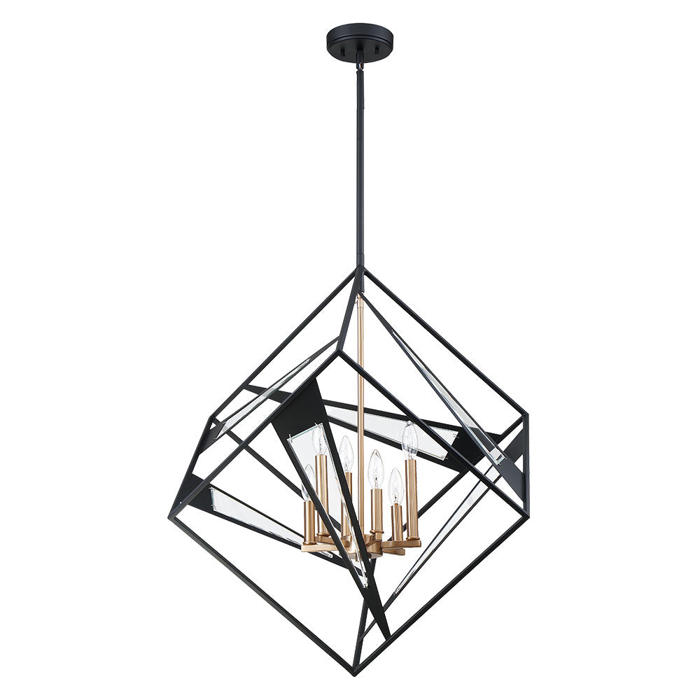 Eglo Canada - Six Light Pendant - Corrietes - Matte Black- Union Lighting Luminaires Decor