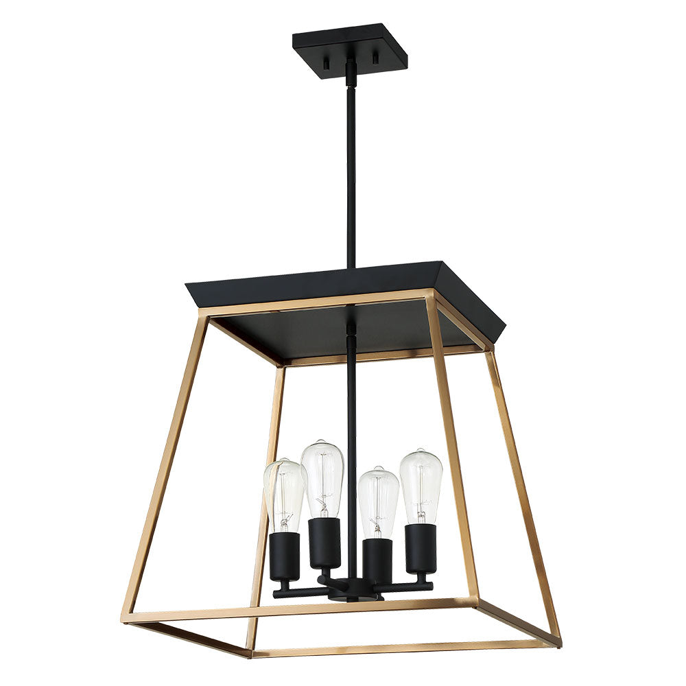 Eglo Canada - Four Light Pendant - Paulino - Brushed Gold And Matte Black- Union Lighting Luminaires Decor