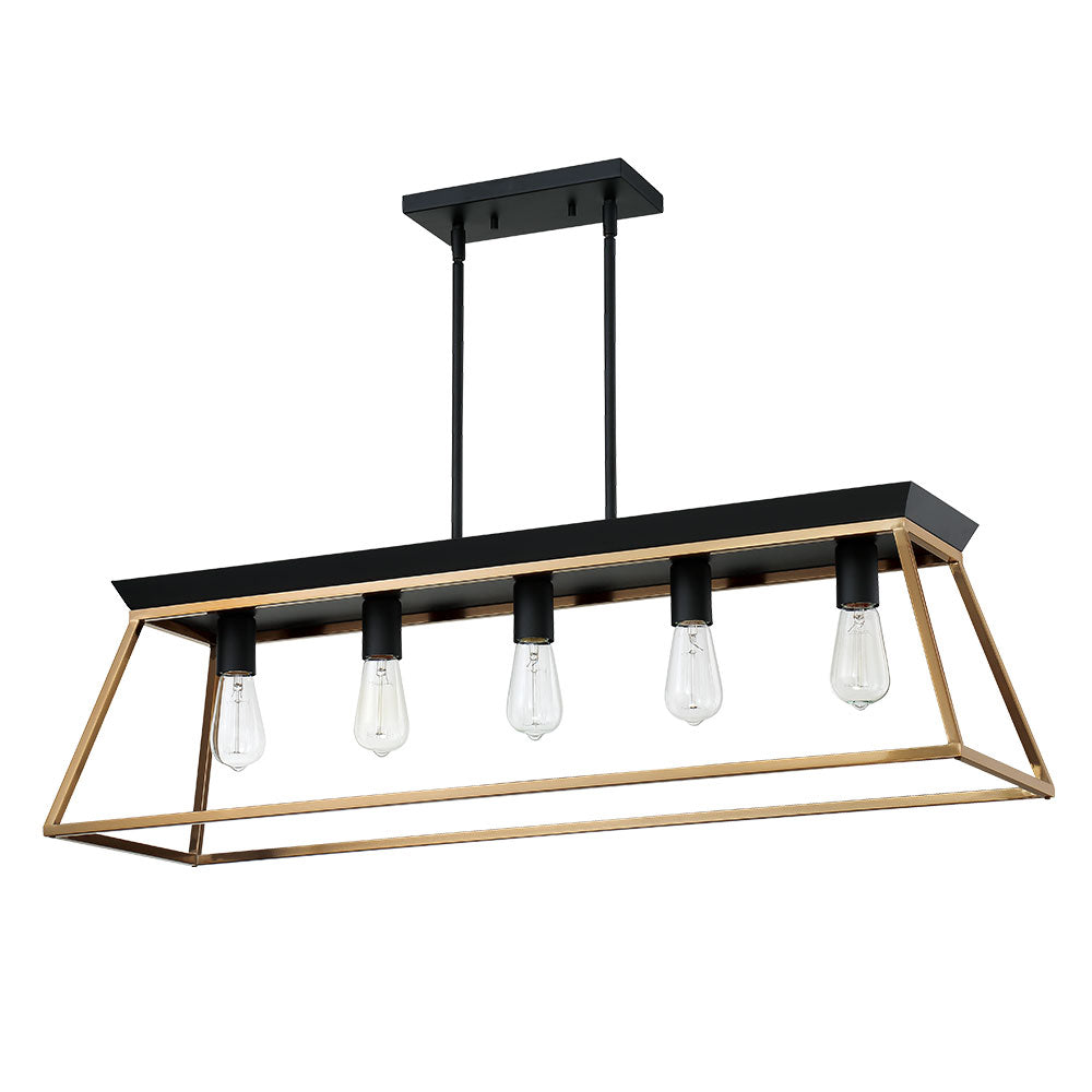 Eglo Canada - Five Light Pendant - Paulino - Brushed Gold And Matte Black- Union Lighting Luminaires Decor