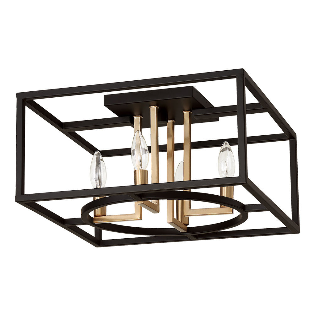 Eglo Canada - Four Light Ceiling Mount - Mundazo - Black And Brushed Gold- Union Lighting Luminaires Decor
