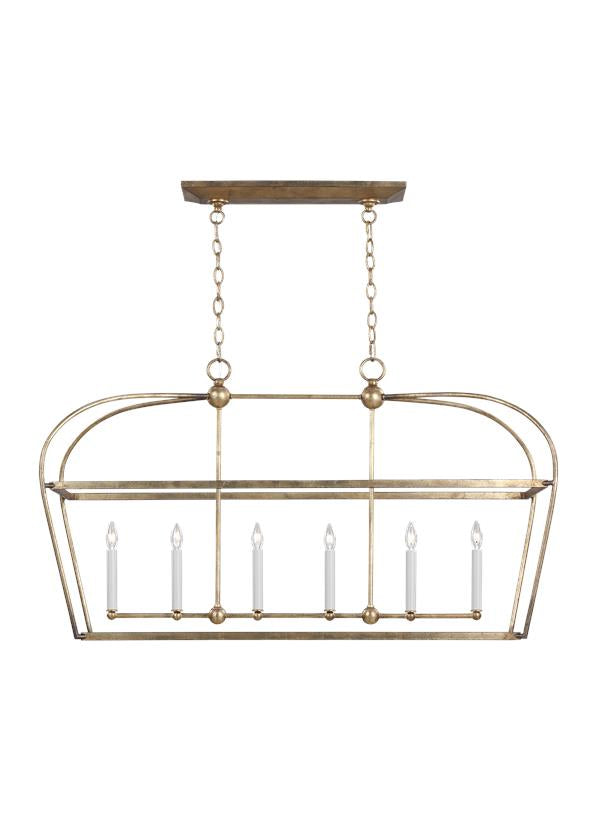 Visual Comfort Studio Canada - Six Light Chandelier - Stonington - Antique Gild- Union Lighting Luminaires Decor