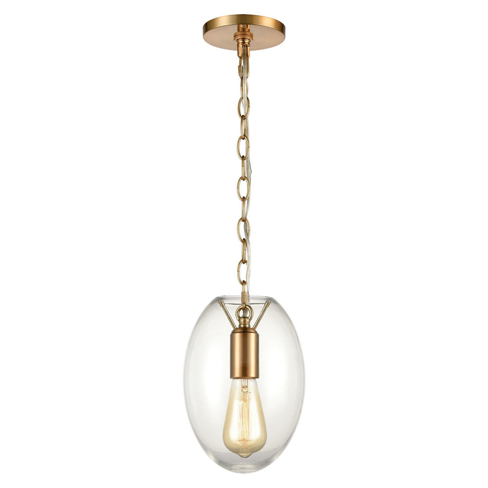 ELK Home - One Light Mini Pendant - Ellipsa - Satin Brass- Union Lighting Luminaires Decor