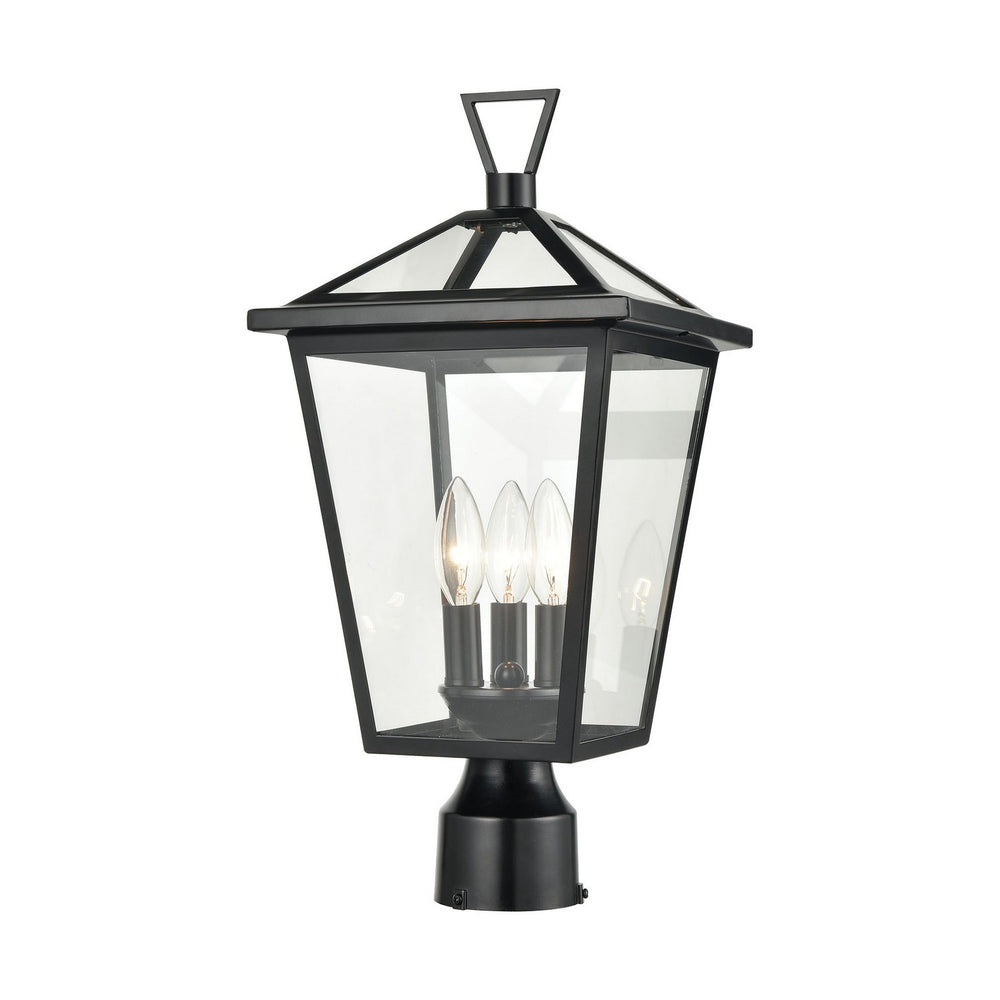 ELK Home - Three Light Outdoor Post Mount - Main Street - Black- Union Lighting Luminaires Decor