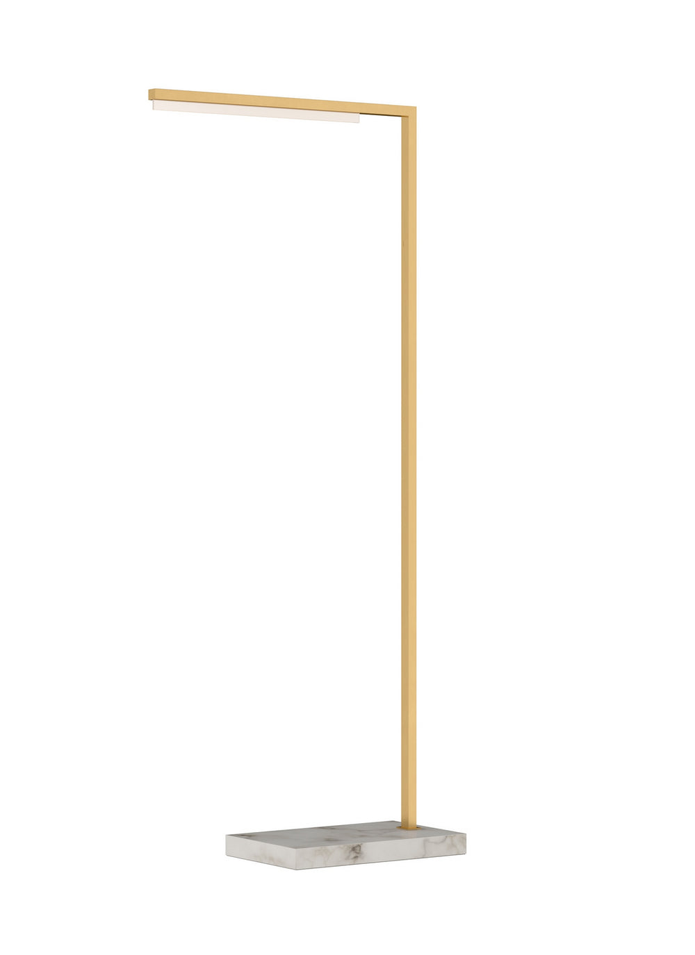 Visual Comfort Modern - LED Floor Lamp - Klee - Natural Brass/White Marble- Union Lighting Luminaires Decor