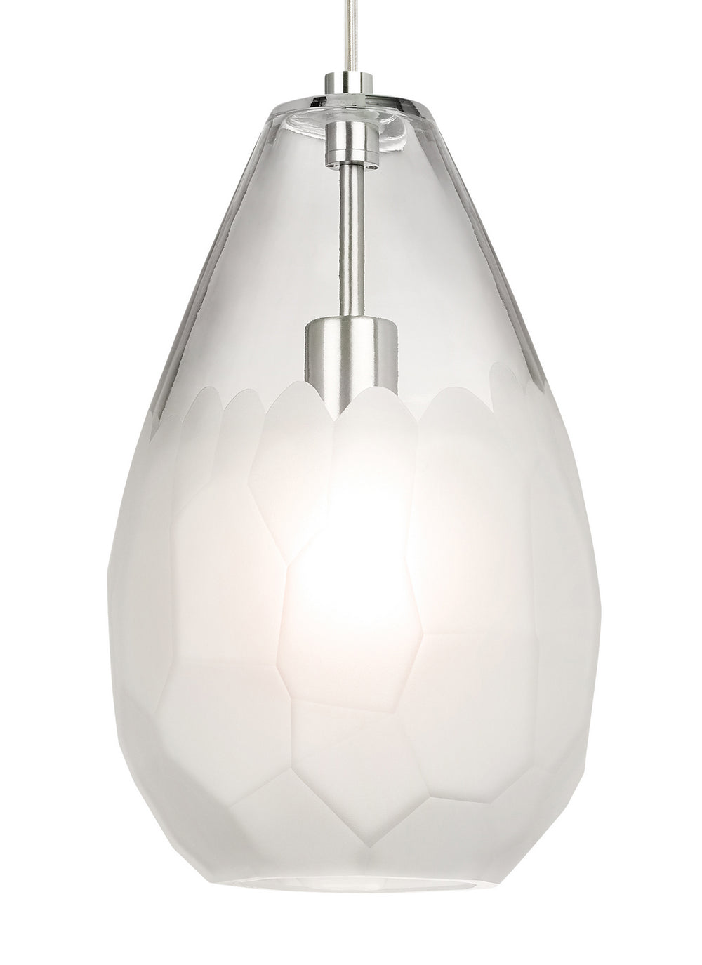Visual Comfort Modern - LED Pendant - Briolette - Satin Nickel- Union Lighting Luminaires Decor