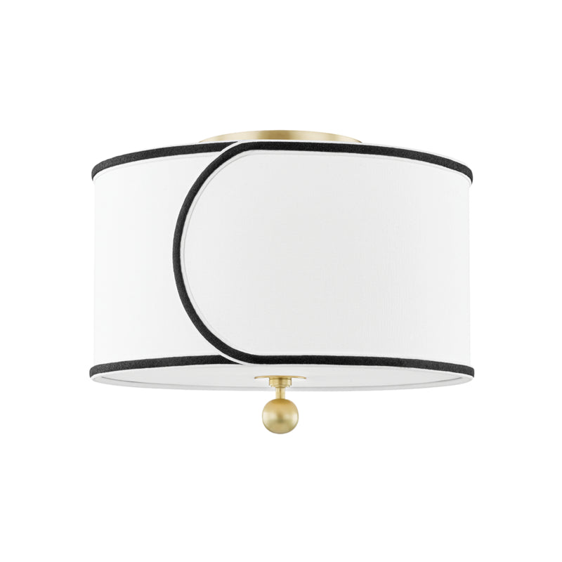 Mitzi - Two Light Semi Flush Mount - Zara - Aged Brass- Union Lighting Luminaires Decor