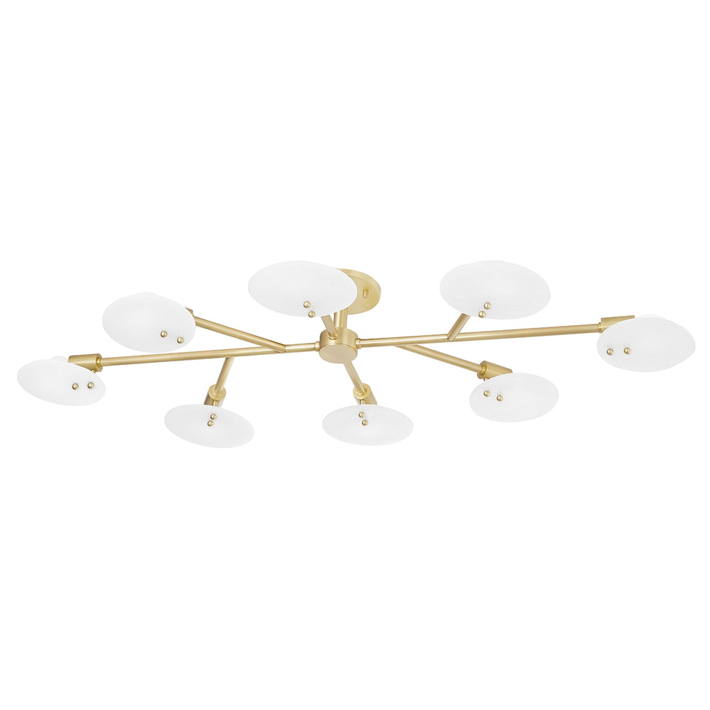 Mitzi Canada - Eight Light Semi Flush Mount - Giselle - Aged Brass- Union Lighting Luminaires Decor