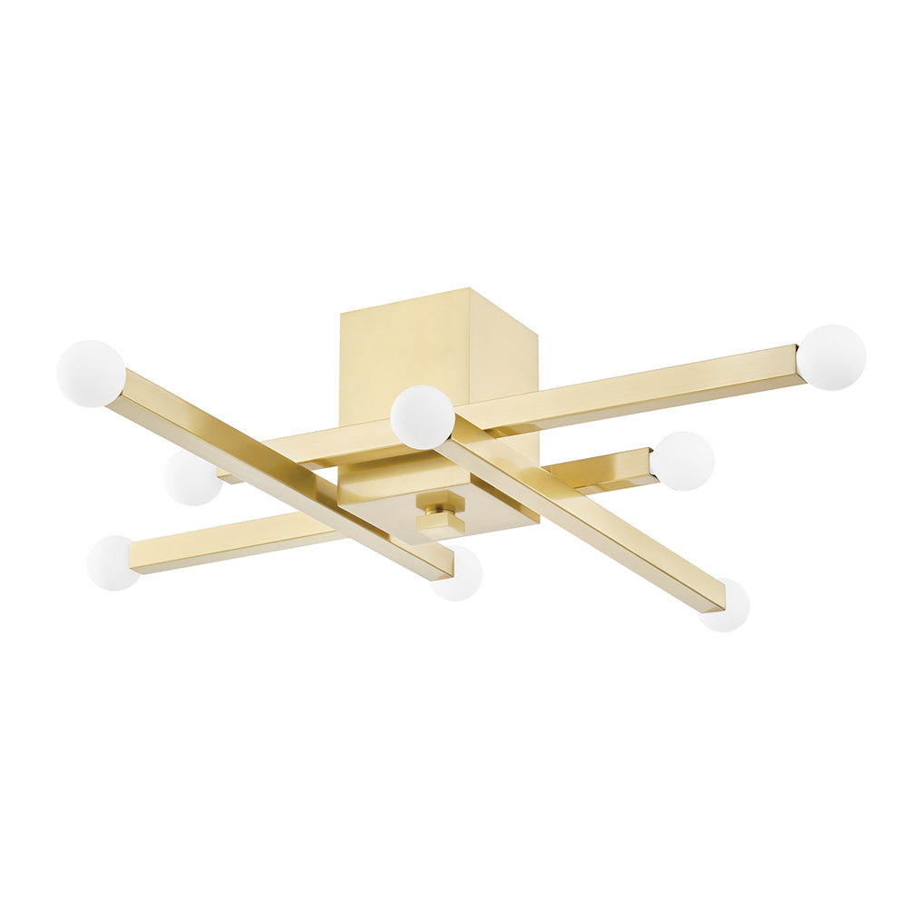 Mitzi Canada - Eight Light Flush Mount - Dona - Aged Brass- Union Lighting Luminaires Decor