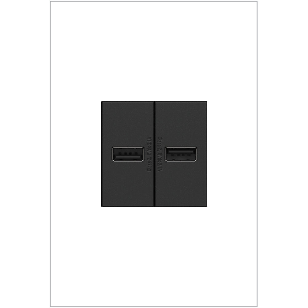 Legrand Canada - USB Outlet, Half-Size - Adorne - Graphite- Union Lighting Luminaires Decor