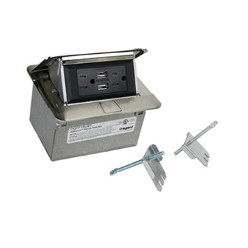 Legrand Canada - Single Flip Up Unit With Usb - Wiremold - Stainless- Union Lighting Luminaires Decor