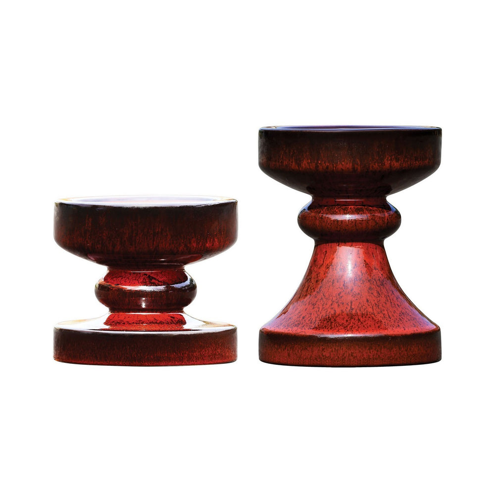 ELK Home - Set of 2 Pillar Holders - Florero - Red- Union Lighting Luminaires Decor