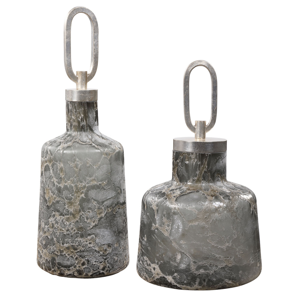 Uttermost - Bottles, S/2 - Storm - Charcoal, Taupe, And Silver- Union Lighting Luminaires Decor
