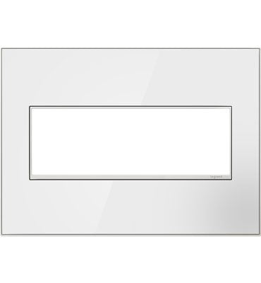 Legrand Canada - Three-Gang Screwless Wall Plate - Adorne - Mirror White- Union Lighting Luminaires Decor