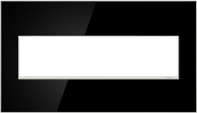 Legrand Canada - Four-Gang Screwless Wall Plate - Adorne - Mirror Black- Union Lighting Luminaires Decor