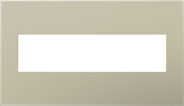 Legrand Canada - Four-Gang Screwless Wall Plate - Adorne - Titanium- Union Lighting Luminaires Decor