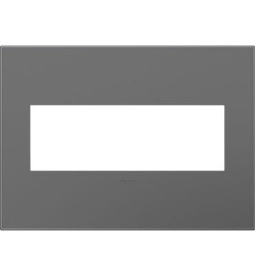 Legrand Canada - Three-Gang Screwless Wall Plate with Microban - Adorne - Magnesium- Union Lighting Luminaires Decor