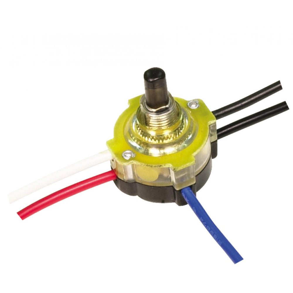 Satco Canada - 3-Way Lighted Push Switch - Brass Plated- Union Lighting Luminaires Decor
